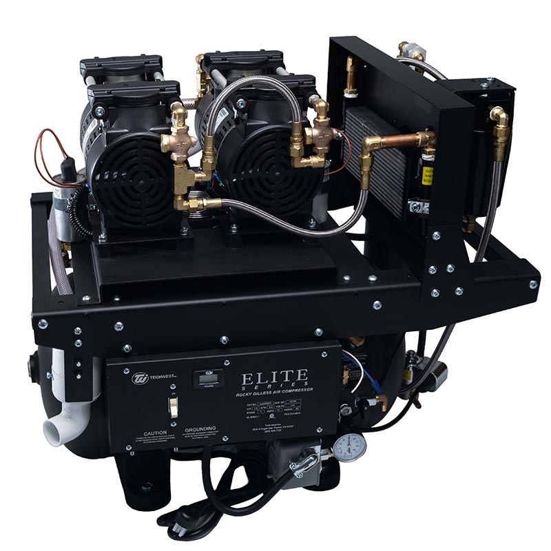 Tech West Elite ACO6T2 triple head oilless air compressor