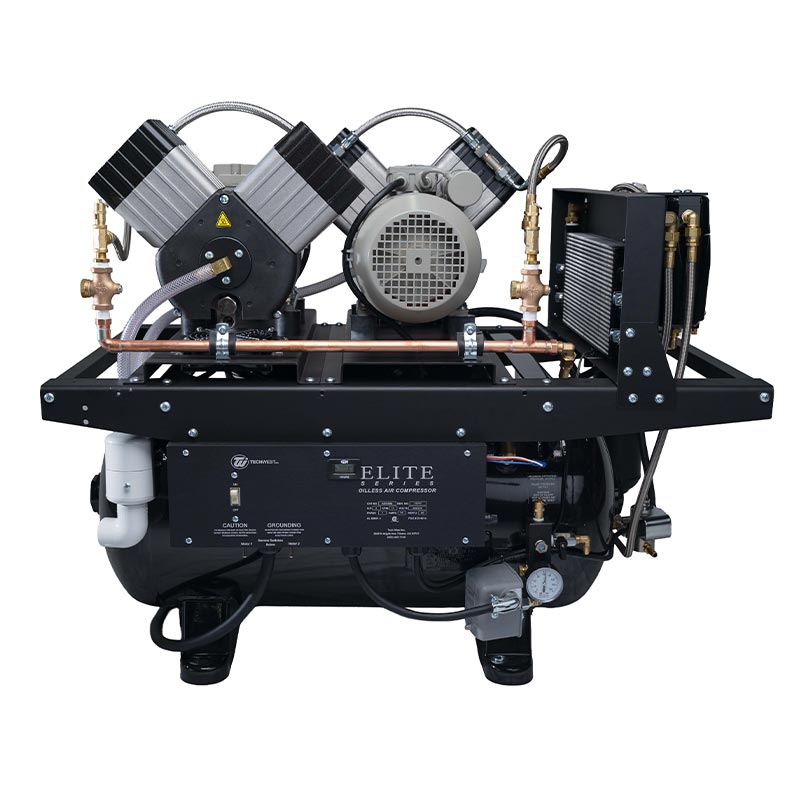 Tech West Elite ACO4D2 dual head oilless air compressor