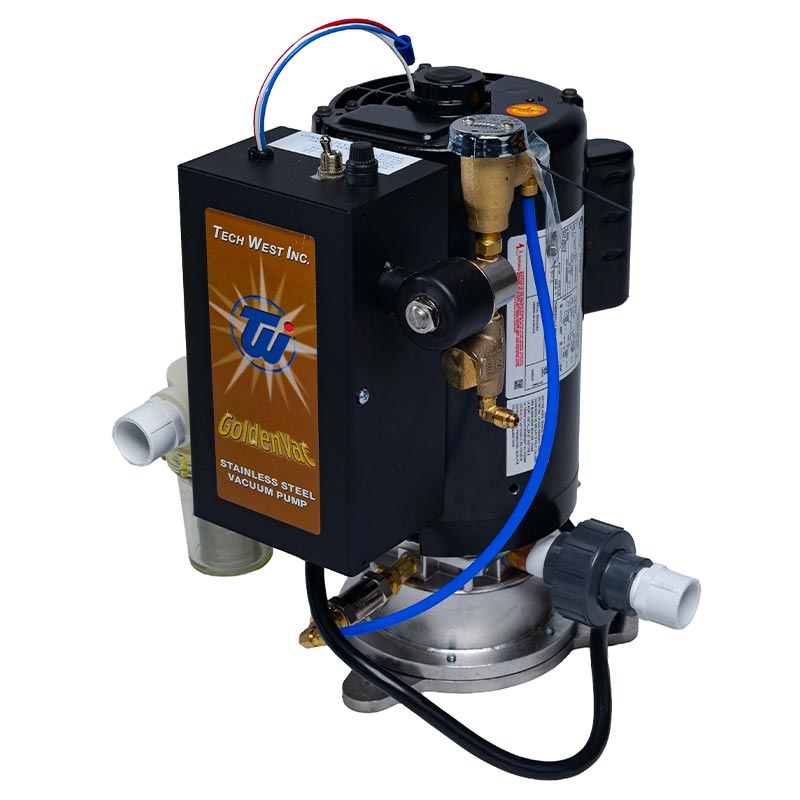 Tech West GoldenVac stainless steel pump detail