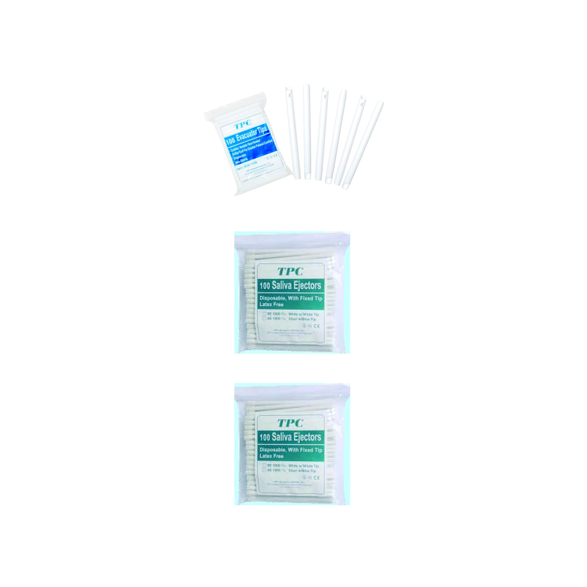 TPC high-volume evacuation tips and saliva ejectors